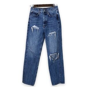 BDG Urban Outfitters Relaxed Straight Jeans Ripped Hi‎ Rise Womens Sz 25 Grunge
